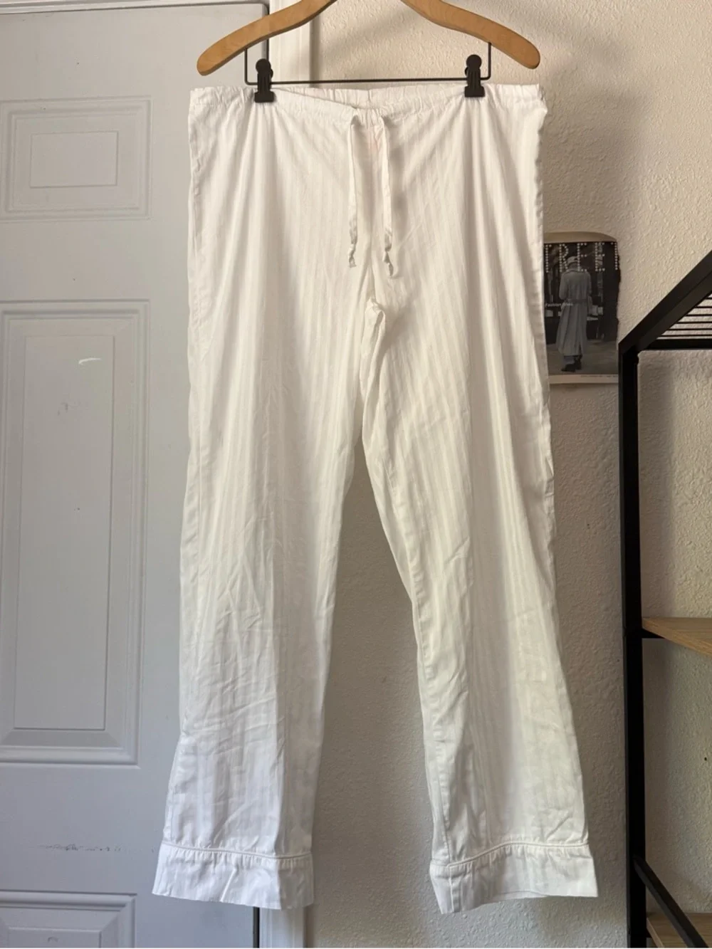 BEDHEAD PJS white striped cotton long sleeve shirt pants set sleep pajamas - Picture 4 of 7
